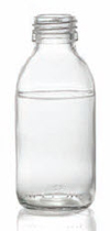 90 ml siroopfles, helder, type 3 geblazen glas